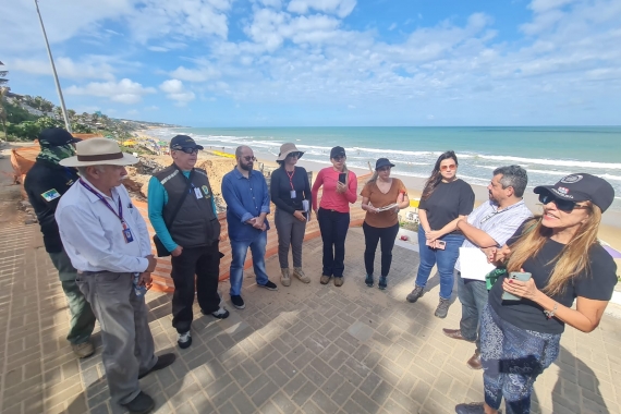 Prefeitura participa de vistoria das obras de contenção na Praia de Ponta Negra