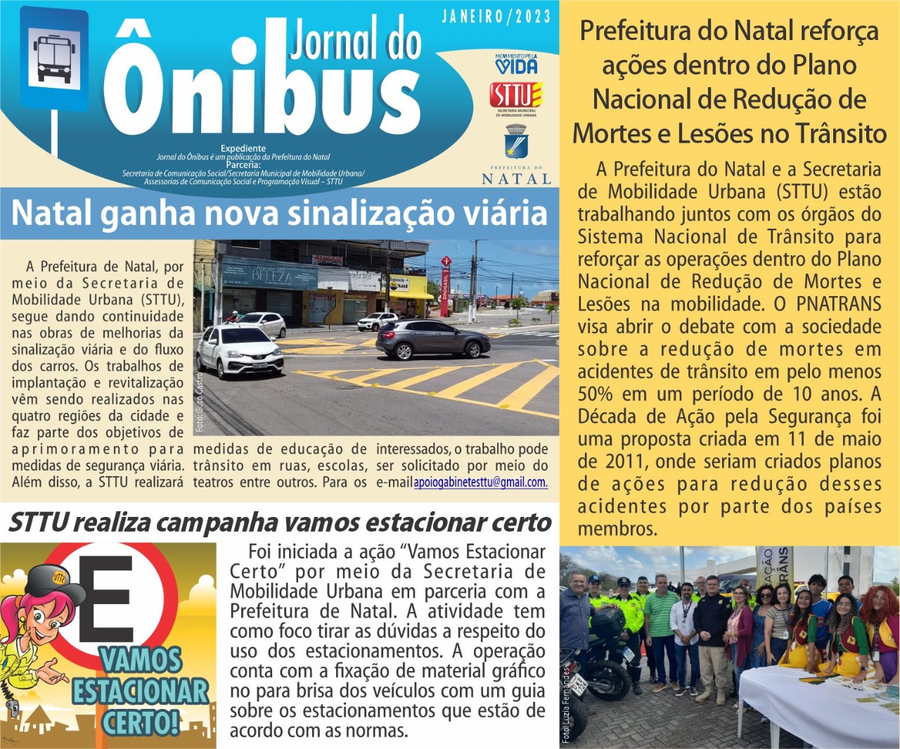 Jornal do Ônibus destaca nova sinalização viária da cidade